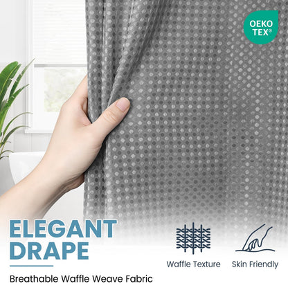 Waffle Shower Curtain with Snap-In Liner, 71" x 74", 3-in-1