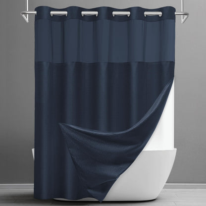Waffle Shower Curtain with Snap-In Liner, 71" x 74", 3-in-1