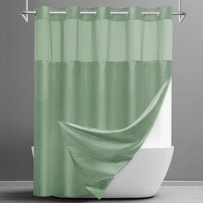 Waffle Shower Curtain with Snap-In Liner, 71" x 74", 3-in-1