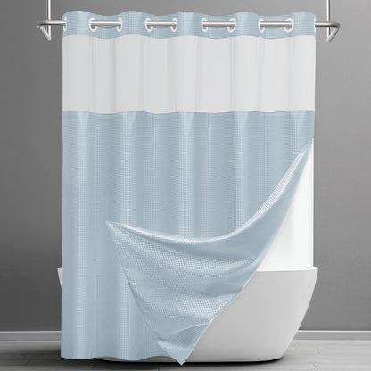 Waffle Shower Curtain with Snap-In Liner, 71" x 74", 3-in-1