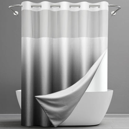 Waffle Shower Curtain with Snap-In Liner, 71" x 74", 3-in-1