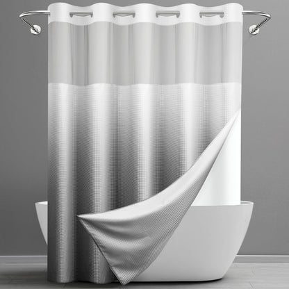Waffle Shower Curtain with Snap-In Liner, 71" x 74", 3-in-1